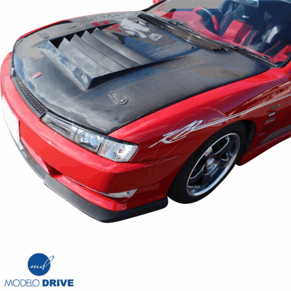 ModeloDrive Carbon Fiber DMA D1 Hood > Nissan 240SX (S14) 1997-1998 - Image 4