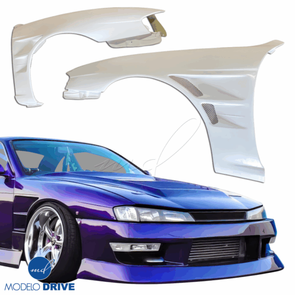 ModeloDrive FRP BSPO Wide Body 30mm Fenders (front) > Nissan 240SX (S14) 1997-1998 - Image 24