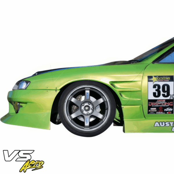 VSaero FRP DMA D1 Wide Body 30mm Fenders (front) for Nissan 240SX (S14) 1997-1998 - Image 3