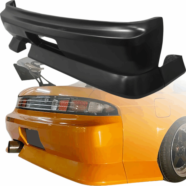 VSaero FRP BSPO Blister Wide Body Rear Bumper 3pc for Nissan 240SX (S14) 1995-1998 - Image 5
