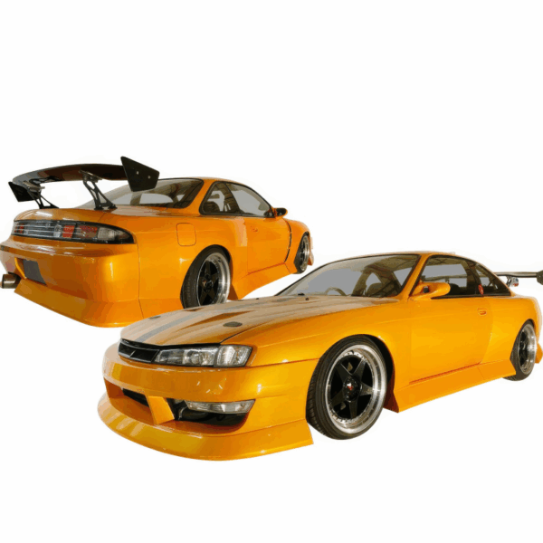 VSaero FRP BSPO Blister Wide Body Kit 8pc for Nissan 240SX (S14) 1997-1998 - Image 2