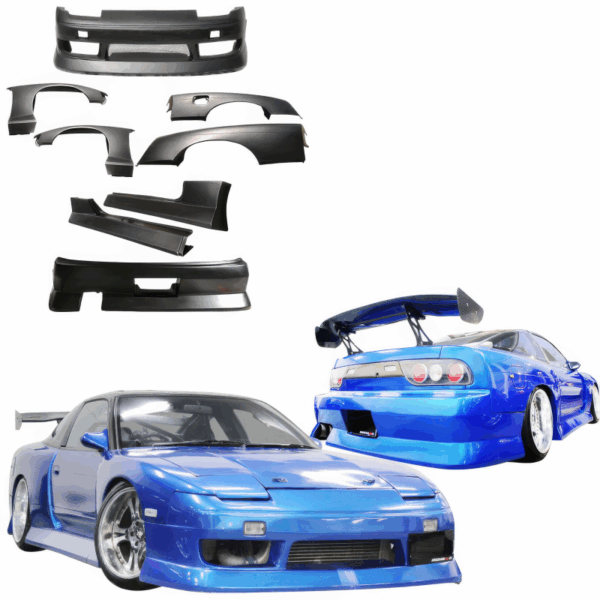 VSaero FRP BSPO Blister Wide Body Complete Kit 8pc for Nissan 240SX 1989-1994 > 3dr Hatch - Image 2