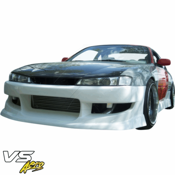 VSaero FRP WOR9 v1 Front Bumper for Nissan 240SX (S14) 1997-1998 - Image 6