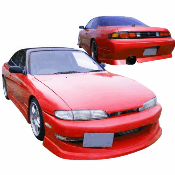 VSaero FRP WOR9 v1 Body Kit 4pc for Nissan 240SX (S14) 1995-1996 - Image 2