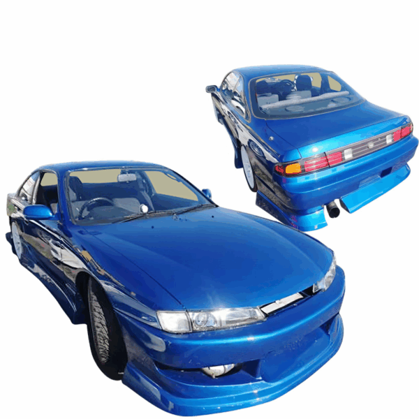 VSaero FRP WOR9 v1 Body Kit 4pc for Nissan 240SX (S14) 1997-1998 - Image 2