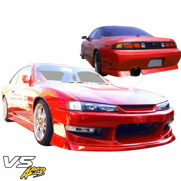 VSaero FRP WOR9 v1 Body Kit 4pc for Nissan 240SX (S14) 1997-1998 - Image 3