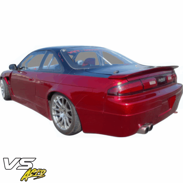 VSaero FRP MSPO Wide Body Fenders (rear) w cap 30mm for Nissan 240SX (S14) 1995-1998 - Image 2