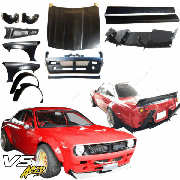 VSaero FRP TKYO Boss Wide Body Kit 15pc for Nissan 240SX (S14) 1995-1998 - Image 5
