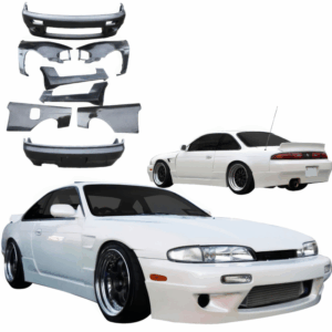 VSaero FRP TKYO v1 Wide Body Kit 8pc for Nissan 240SX (S14) 1995-1996