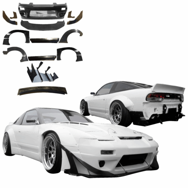 VSaero FRP TKYO v2 Wide Body Kit w Wing for Nissan 240SX 1989-1994 > 3dr Hatch