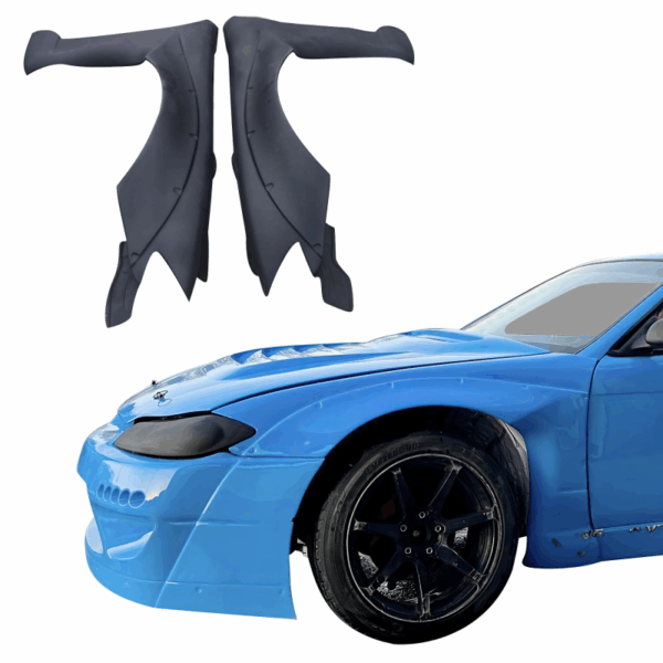 VSaero FRP TKYO v2 Wide Body S14.5 Conversion Fenders (front) for Nissan 240SX (S14) 1995-1996 - Image 7
